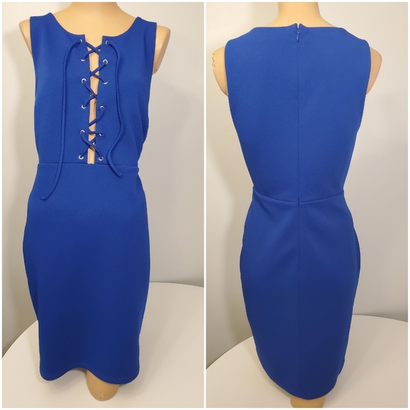 πΌHost pickπΌForever 21+ Royal Blue Lace Up Dress - Picture 2 of 6